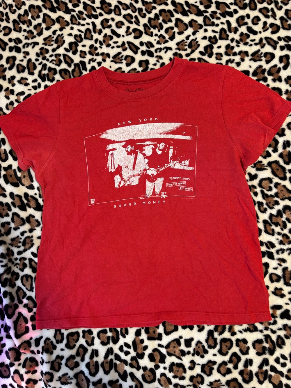 Brandy Melville Red Graphic Short Sleeve Fitted Tee (fits like a S/M)